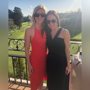 Alice and Olivia halter top dress. a line bottom.